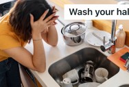 Two Sisters Squabbled Over Washing Dishes, So One Of Them Agreed to Literally Wash Only Half Of Each Dish
