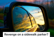 Rude Driver Blocks His Running Path By Parking On The Sidewalk, So He Makes An Impactful Adjustment To The Car That Gets The Driver’s Attention