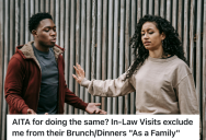 Husband Is Routinely Excluded From His In-Law’s Family Dinners, So He Gives Them The Cold Shoulder And Causes A Dramatic Fight With His Wife