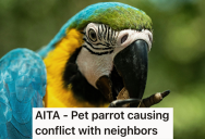 She Is Trying Really Hard To Keep Her Pet Parrot Quiet, But The New Parents Next Door Are Still Mad