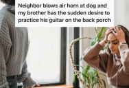 Their Neighbors Kept Blowing An Air Horn At Them, So They Made Their Own Noise To Get Back At Them