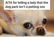 Dog Owner Keeps Warning Kids To Stay Away From Her Fearful Dog, But When Their Mom Ignores Her Too She Tells Her To Stop Treating The Dog Park Like A Petting Zoo