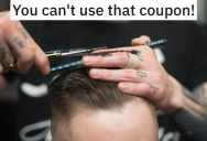 Rude Barber Throws Coupon Back In Customer’s Face, So The Customer Produces Another Coupon That Gets Him The Entire Haircut Free