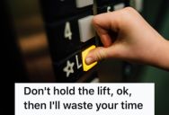 She Was Rushing To Catch An Elevator But Someone Closed The Door On Her, So She Made Him Wait Longer For The Next One