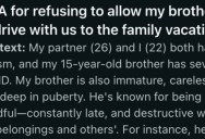 Their Mom Wants Them To Let Their Little Brother Ride In Their Car On A Road Trip, But They Are Not On Board With The Idea At All.