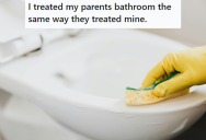 Her Gross Father Left Her Bathroom Incredibly Dirty, So She Used His Toilet And Repaid The Favor