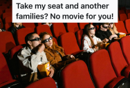 He Bought Multiple Seats At A Movie Theater So He Could Put His Feet Up, But A Couple Sat In Them. So He Got Management Involved And Ruined Their Night.