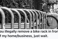 Their Landlord Removed The Bike Rack In Front Of Their Restaurant, So This Manager Had It Sneakily Replaced While They Were Out of Town