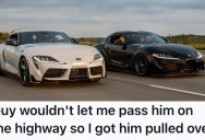 A Driver Wouldn’t Let Him Change Lanes On The Highway, So He Forced Him To Speed And He Got Pulled Over