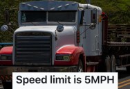 Worker On A Power Trip Gave A Semi Truck Driver A Hard Time About The Speed Limit, So They Taught Him A Lesson By Driving Nice And Slow