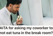 Pregnant Woman Couldn’t Handle Tuna Fish Lunches In The Break Room And Is Frequently Getting Sick, So She Asked A Coworker To Bring Something Else And Now Things Are Tense