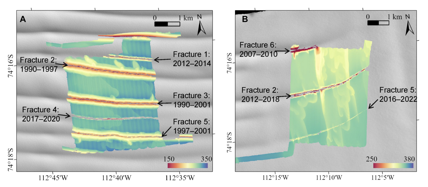 Source: Science Advances/Swirls and scoops: Ice base melt revealed by multibeam imagery of an Antarctic ice shelf