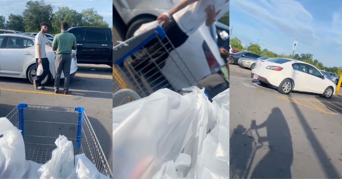 ‘Why are y’all leaning on my car?’ – Walmart Shopper Teases Two Men Who She Found Having A Full-On Meeting On Her Car