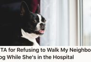 Her Neighbor Needed Someone To Let Her Dog Out When She Was In The Hospital, But When She Said No She Guilt Tripped Her By Claiming She Was Responsible For Her Dog Not Getting The Care It Needed