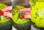 Walmart Customer Is Puzzled About Why The Outside Of Her Watermelon Peels Off After She Rinses It