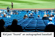 Kid Swipes Autographed Baseball From Seat, And Dad Tries To Play It Off When Confronted By The Owner