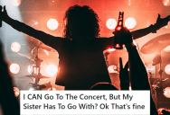 Her Parents Demanded She Take Her Elder Sister And Hubby To A Concert She Planned To Go To With Friends, So She Got Them Tickets On The Opposite End Of The Arena