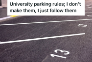 University Tried To Ticket Him For Improperly Displaying His Parking Pass, But He Showed Them In Their Own Rulebook How They Were Wrong