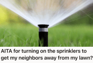 Homeowner Is Fed Up With Neighbors Loitering Around, So He Blasts Them With Sprinklers To Get Them To Leave