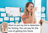 Young Man Keep Getting Detentions Because He Has Bad Gas, So His Mom Forced The Teacher To Pay Her Back For The Inconvenience