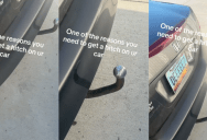 Honda Owner Thinks People Should Put Trailer Hitches On Their Cars To Avoid Damage