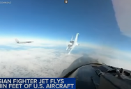 American F-16 Fighter Jet Footage Shows Russian SU-35 Perform An “Unsafe” And “Unprofessional” Maneuver In The Skies Above Alaska