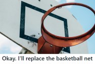 HOA Demands Basketball Net Replacement, So This Homeowner Installs An Oversized One For Compliance