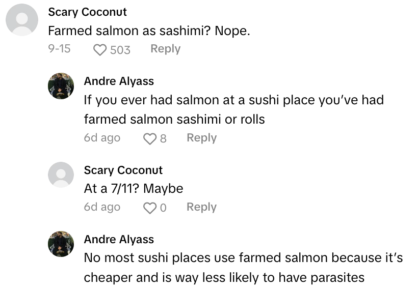 Screen Shot 2024 10 22 at 5.37.57 PM Costco Customer Eats Raw Salmon From The Store Because Her Family Doesnt Believe In Sushi Grade Fish.   We’ve been doing this for years.