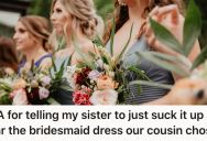 Her Sister Loathes The Bridesmaid Dress Their Cousin Chose And Is Refusing To Wear It, But She Says To Suck It Up Because It’s Not Her Day