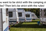 Family Parks Their Caravan At A Camping Site, But Are Yelled At By A Stranger To Follow The Spacing Rules, So They Made Sure He Was Following The Rules Too.