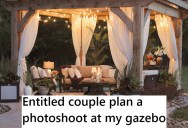 Entitled Couple Assumes They Can Do A Photoshoot On Her Rental Gazebo, But She Refuses And They Get Chased Out Of Their Rental Instead