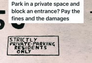 Neighbors Blocked An Entrance To An Apartment Building With Their Illegally Parked Car, So The Landlord Parked His Car Next To Them To Prove A Point