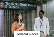 Office Elevator Race Takes A Hilarious Twist When Quick-Thinking Employee Does The Funniest Thing Possible