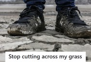 Teen Repeatedly Cuts Across Lawn Ignoring Warnings, So This Homeowner Set Up A Muddy Surprise To Teach Him A Lesson