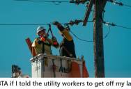 Utility Workers Keep Blocking Her Driveway And Hanging Out On Her Property, Leaving Her Wondering If She’d Be Wrong To Tell Them To Leave