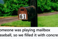 Teenagers Destroyed Their Mailbox Multiple Times, So They Filled It With Concrete And It Was A Walk-Off Grand Slam