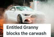 Driver Is Baffled Why A Granny Left Her Vehicle In The Car Wash, Went To Do Something Else And Keep Other Customers Waiting