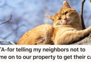 Homeowners Keep Asking Their Neighbor To Stop Trespassing To Get His Cat, But When He Refuses She Threatens To Call Animal Control