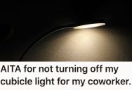 Coworker Dislikes Her Lamp And Tells Her It Hurts Her Eyes, But She Doesn’t Want To Get Rid Of It Because It Helps Her During Her Night Shift