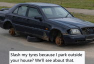 A Homeowner Damaged His Vehicle After They Got Into An Altercation About His Parking Spot, So He Bought A Junker And Played The Long Game