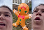Walmart Shopper Was Not Happy About The Inflatable Gingerbread Man She Bought