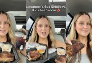 Longhorn Steakhouse Customer Compared The Adult And Kid-Sized Steak Meals And Their Big Price Difference