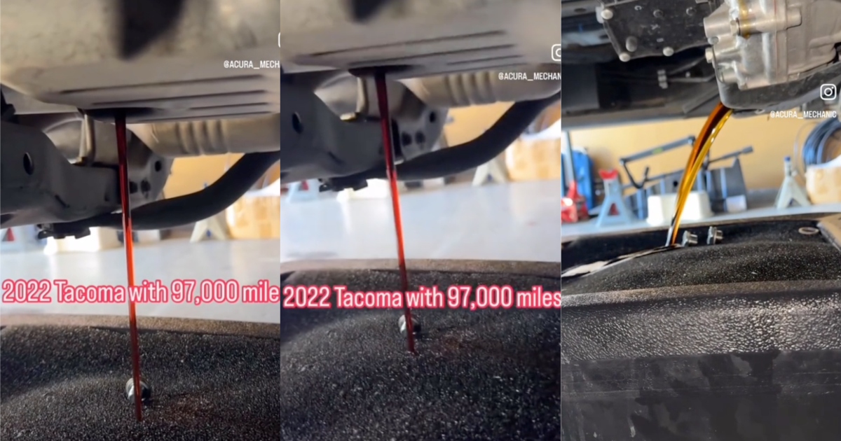 Mechanic Shows That The Transmission Fluid Looks Like In A Toyota Tacoma That Was Driven 100,000 Miles » TwistedSifter