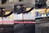 Mechanic Shows That The Transmission Fluid Looks Like In A Toyota Tacoma That Was Driven 100,000 Miles