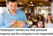 Their Office Had An Issue With A Daily Lunch Thief, So One Employee Hatched A Plan To Out The Scoundrel In Front Of Everyone