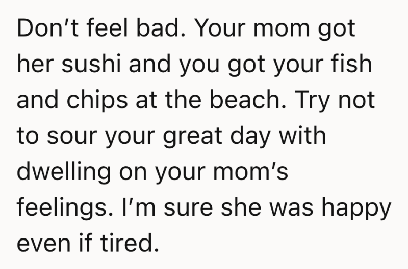 Screenshot 2024 12 27 at 2.54.14 PM e1735329379438 Teen Picks Fish And Chips For A Celebration Lunch, But Their Mom Isn’t Happy About The Beachside Plan