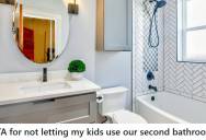 Father Bans Kids From Main Bathroom After Disagreement With Wife Over Cleaning Responsibilities