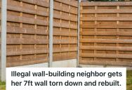 Obnoxious Neighbor Built A 7ft Wall Without A Permit, So Dad Consulted A Lawyer And HOA Engineer To Make Sure The Neighbor Abided By The Law