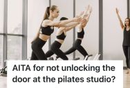 When She Arrived Late At Pilates Class The Door Was Locked. But When She Texted Her Coworker Who Was In The Class, Her Coworker Refused To Unlock The Door.