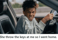 Frustrated Mother Told Her Ten-Year-Old Son To Go Home By Himself After He Became Too Annoying, So He Took The Car Keys And Drove Himself Home